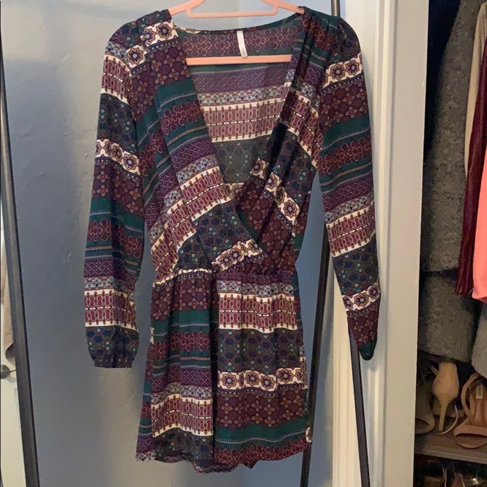 Long shelve boho romper
